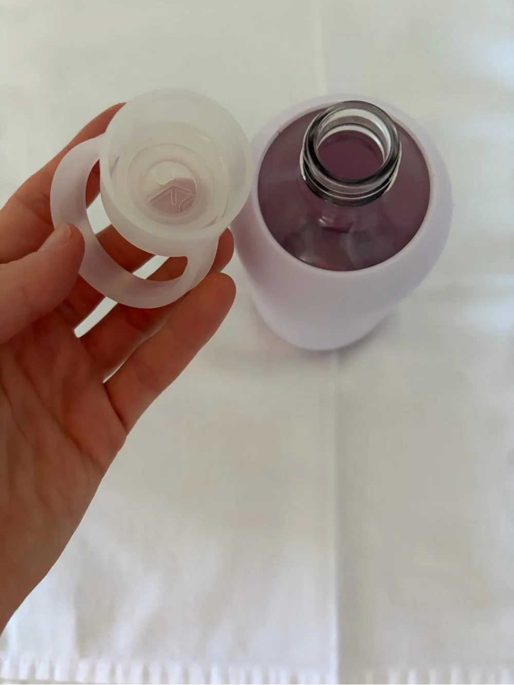 bkr 500 mL Glass Water Bottle with Silicone Sleeve - Lavender